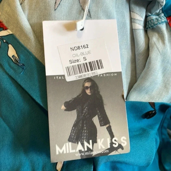 Milan Kiss women’s blue floral sleeveless maxi dress size small - Picture 9 of 11